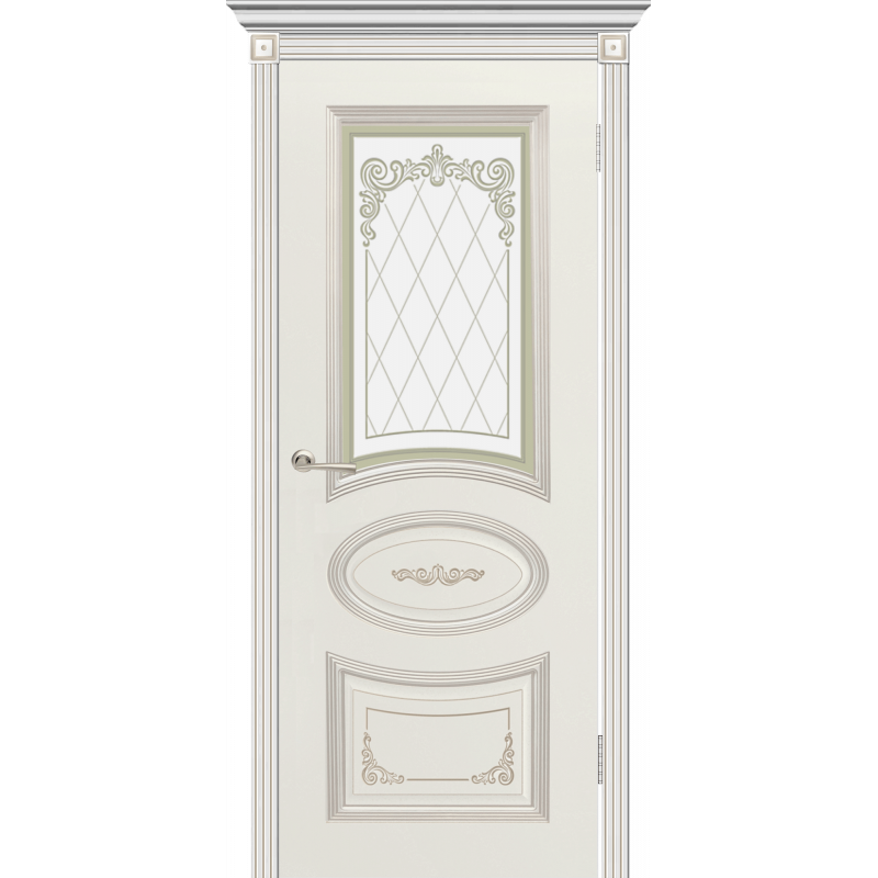 Арма (эмаль Белая + патина «Белое золото») со стеклом