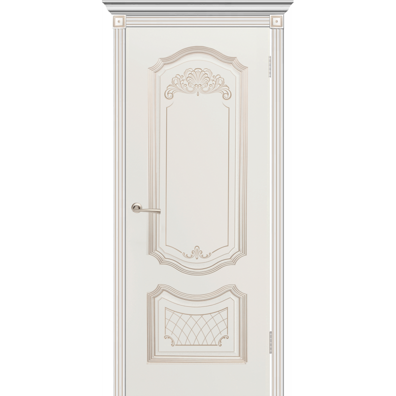 Гранада (эмаль Белая + патина «Белое золото») глухая